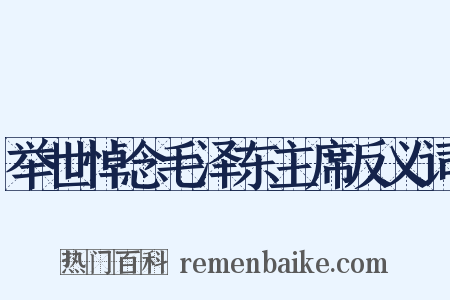 举世悼念毛泽东主席反义词是什么意思的图片